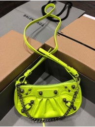 Imitation Balenciaga LE CAGOLE MINI PURSE WITH CHAIN 6958141 lemon Tl15875Za30