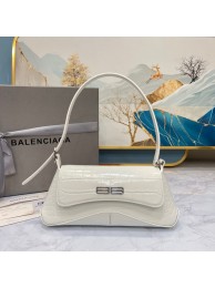 Imitation Balenciaga LINDSAY CROCODILE EMBOSSED SMALL SHOULDER BAG WITH STRAP 6009 white Tl15846VO34