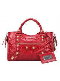 Imitation Balenciaga Medium Classic Giant Gold Part Time Bag 085332B Red Tl16125SU34