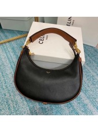 Imitation Celine MEDIUM STRAP AVA BAG IN SMOOTH CALFSKIN 196923 BLACK & TAN Tl4739ye39