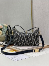 Imitation Cheap DIOR SMALL Shoulder Bag Embroidery S5552 dark blue Tl8208fV17