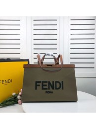 Imitation Cheap FENDI PEEKABOO X-TOTE canvas bag 8BH374B green Tl12953fV17