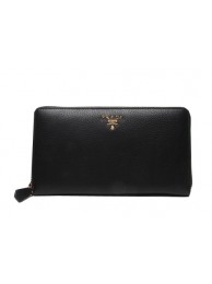 Imitation Cheap Prada Grainy Leather Wallets 1M1188 Black Tl6748fV17