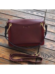 Imitation CHLOE Roy leather and suede small shoulder bag 20656 Plum purple Tl17953RC38