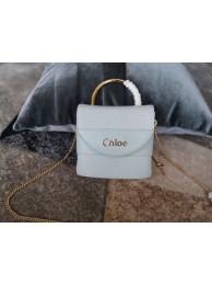 Imitation Chloe Small Aby Lock Chain Bag in Embossed Lizard Effect on Calfskin & Goatskin 3S035 Light Blue Tl17922Oz49