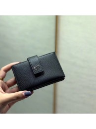 Imitation DIOR 30 MONTAIGNE 5-GUSSET CARD HOLDER Grained Calfskin S2058 Black Tl9305Za30