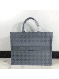 Imitation DIOR BOOK TOTE BAG IN EMBROIDERED CANVAS C1286 grey blue Tl9123AI36