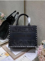 Imitation DIOR BOOK TOTE Multicolor Embroidery M1296ZR-18 BLACK Tl8530zn33