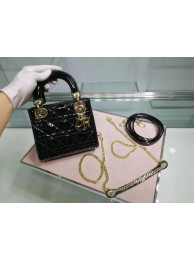 Imitation Dior MINI LADY DIOR CALFSKIN Black BAG M0505O Gold Tl9050KV93