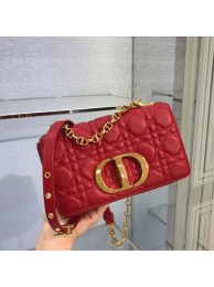 Imitation Dior SMALL DIOR CARO BAG Soft Cannage Calfskin M9241 red Tl8767Dl40