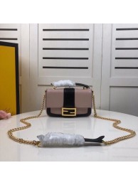 Imitation FENDI MINI BAGUETTE CHAIN Pink and black nappa leather bag 8BS045A Tl12974SU87