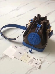 Imitation Fendi MON TRESOR Multicolor fabric bag 8BT298 blue Tl13163Tm92