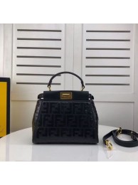 Imitation FENDI PEEKABOO ICONIC leather bag F0335 black Tl13040EY79