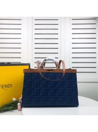 Imitation FENDI PEEKABOO X-TOTE canvas bag 8BH374A brown&blue Tl12955Za30