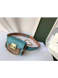 Imitation GIVENCHY GV3 leather and suede mini bumbag 1127 blue Tl18273Tm92