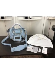 Imitation High Quality Balenciaga Giant City Gold Studs Handbag B084336 Light Blue Tl16023Bo39