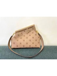 Imitation High Quality FENDI FIRST MEDIUM flannel bag with embroidery 8BP127A Beige Tl12738Bo39