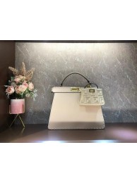 Imitation High Quality Fendi Peekaboo ISeeU MEDIUM leather bag F8637 Beige Tl12628HH94