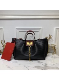 Imitation High Quality VALENTINO Origianl Leather Bag Bar Embossing V0099F Black Tl19563HH94