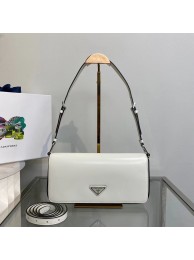 Imitation Prada Brushed leather Prada Femme bag 1BD323 White Tl5838AI36