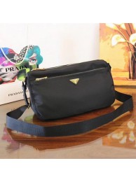 Imitation Prada Nylon Shoulder Bag BT0742 Black Tl6593Tm92