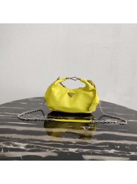 Imitation Prada Re-Edition 2005 nylon shoulder bag 1BH172 yellow Tl6130KV93