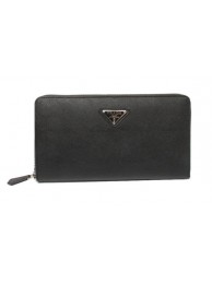 Imitation Prada Saffiano Leather Wallets 1M1188 Black Tl6750Za30