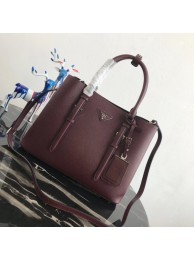 Imitation Prada Saffiano original Leather Tote Bag BN2838 Claret Tl6389lH78