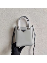 Imitation Prada Small brushed leather tote 1AD331 light grey Tl5976sJ18