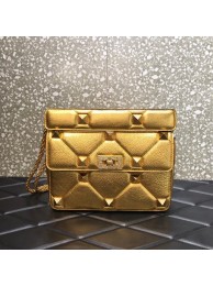 Imitation VALENTINO GARAVANI Grained Calfskin Shoulder Bag 2B0I59 gold Tl19343AI36