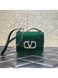 Imitation VALENTINO GARAVANI VSLING Shiny diamond Mini shoulder bag XW20808 green Tl19175QN34