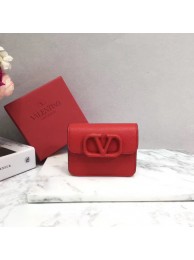 Imitation VALENTINO Origianl leather Card Holder 062 red Tl19775SU34