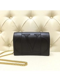 Imitation VALENTINO Origianl leather mini shoulder bag 7676 black Tl19492SU58