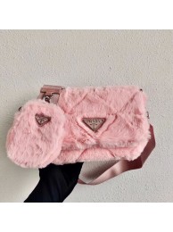 Knockoff AAAAA Prada Mink hair shoulder bag 1BC292M pink Tl5999Jc39