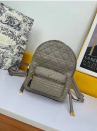 Knockoff AAAAA SMALL DIOR BACKPACK Cannage Lambskin M9222U light grey Tl8554Jc39