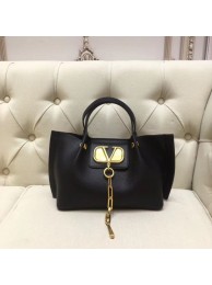 Knockoff AAAAA VALENTINO Origianl leather tote 2070 black Tl19504Jc39