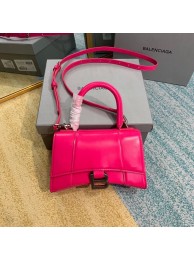 Knockoff Balenciaga Hourglass XS Top Handle Bag shiny box calfskin 28331 neon pink Tl15928cS18