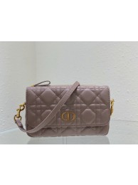 Knockoff Best DIOR CARO POUCH WITH CHAIN Supple Cannage Calfskin S5125UWH Blush Tl8106sm35