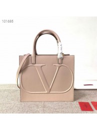 Knockoff Best VALENTINO Origianl leather tote V2021 light pink Tl19421sm35