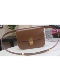 Knockoff Celine Classic Box Flap Bag Calfskin Leather C3369 Brown Tl5179eF76