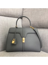 Knockoff CELINE MEDIUM 16 BAG IN SATINATED CALFSKIN 187373 grey Tl4978cS18