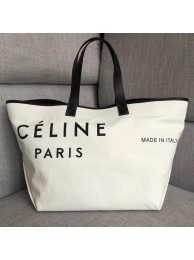 Knockoff CELINE MEDIUM MADE IN TOTE IN TEXTILE 83180 WHITE & BLACK Tl5013ch31