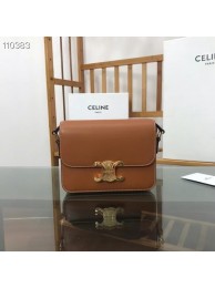 Knockoff Celine TEEN TRIOMPHE BAG IN SHINY CALFSKIN MINERAL 188423 brown Tl4772yN38