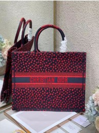 Knockoff DIOR BOOK TOTE Navy Blue I Love Paris and Red Hearts Embroidery M1286ZR Tl8630Bt18