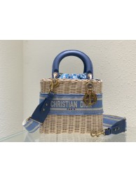 Knockoff Dior MEDIUM LADY weave BAG C9916 blue Tl8233WW40