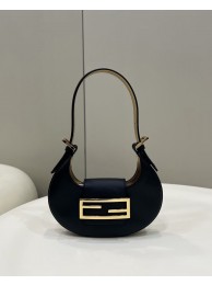 Knockoff Fendi Cookie black leather mini bag 8BS065A Tl12611Ez66