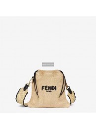 Knockoff FENDI PACK SMALL POUCH Braided straw small-bag F1529 apricot Tl12852yK94