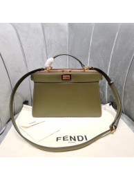 Knockoff Fendi PEEKABOO ISEEU EAST-WEST leather bag 8BN323A green Tl13003JF45