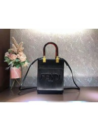 Knockoff FENDI SUNSHINE SHOPPER leather mini-bag F1620 black Tl12836tU76