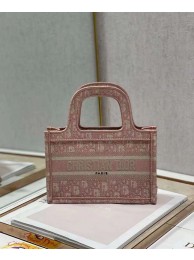 Knockoff High Quality DIOR BOOK mini TOTE Embroidery C1783-2 pink Tl8401FA65